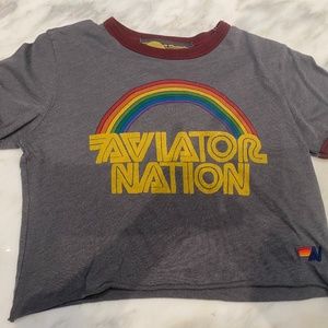 AVIATOR NATION cropped sz SM t-shirt